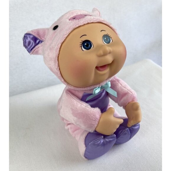 Cabbage Patch Kids Cuties 10" Doll Pink Pig Barnyard Thumb Sucker Plush Outfit B - Picture 2 of 10